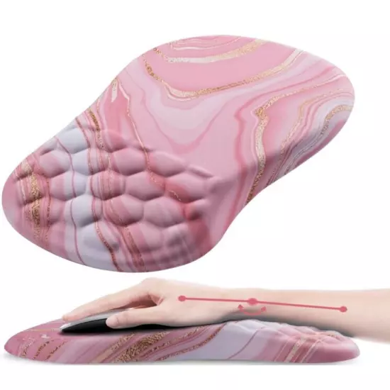 Mouse Pad Wrist Support, Ergonomic Mouse Pad,Pain Relief Keyboard Pink-New