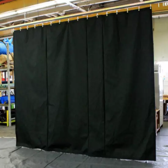 Black Golf Simulator Side Curtain, PVC-Backed Polyester (Custom Sizes Available)