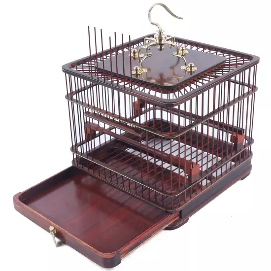 9*9*8" Vintage Bird Cage Wooden Aviary House Birdcage Parrot Macaw W/Stand