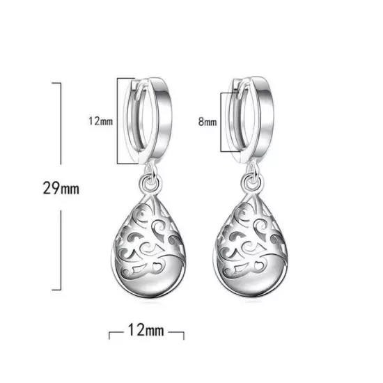 Pretty Women 925 Silver Filled Drop Earring Cubic Zircon Wedding Party Jewelry