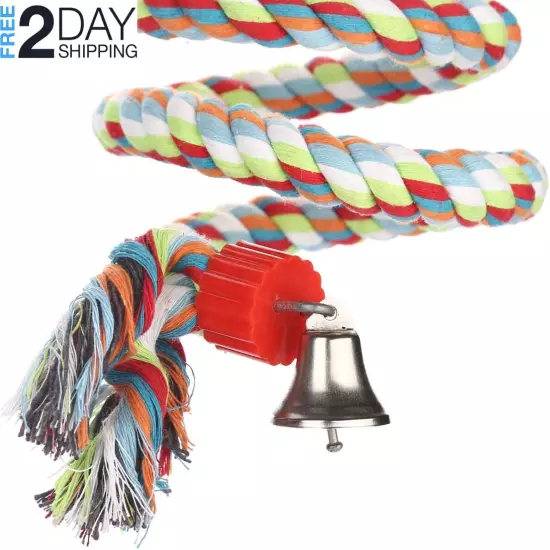 Bird Perch, Large Parrot Toys 63 Inch Climbing Rope Bungee Bird Toys