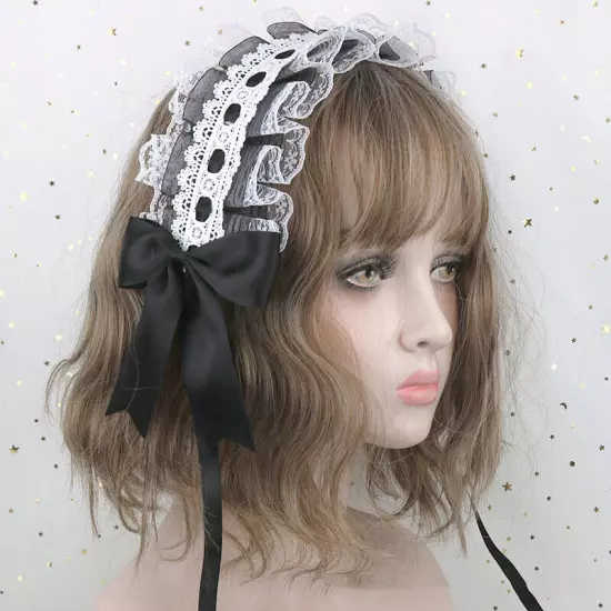 Lolita Lace Hair Hoop Women Girl Cosplay Headband Women Bowknot Hair Accessory