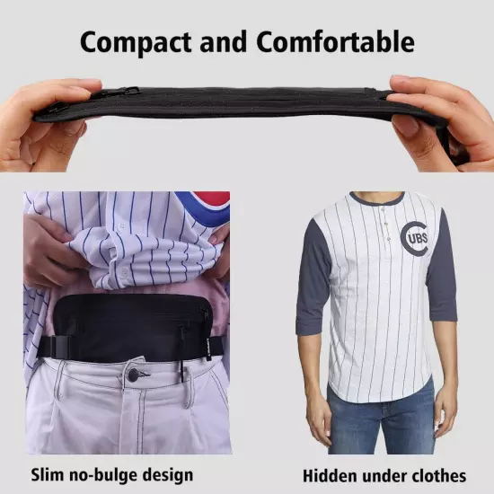 Money Belt for Travel Women and Men Slim Hidden Travel Wallet with RFID Blocking