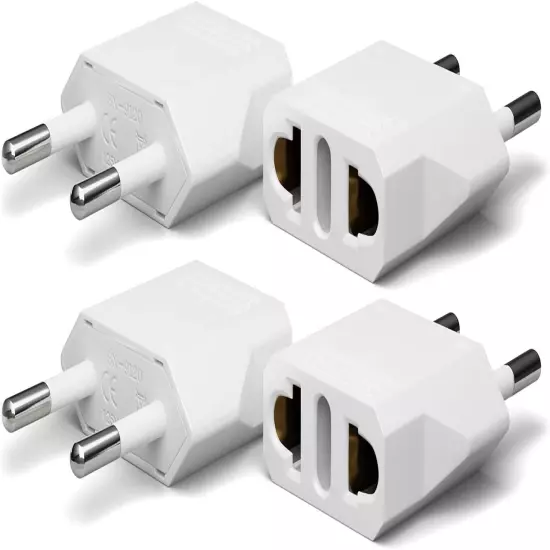 4 Pack European Travel Plug Adapter, US to Europe Adapter Type C Outlet Conve