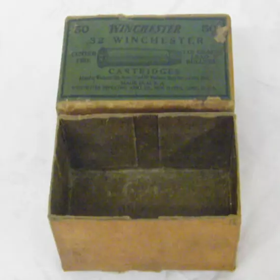 Vintage Winchester .32 Center Fire 115 Grain Lead Bullets Cartridges Box