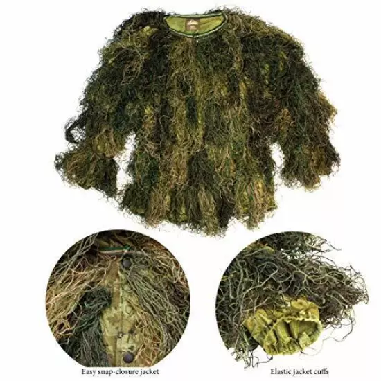 Red Rock Outdoor Gear Men's Youth Ghillie Suit, Woodland Camouflage, 10-12