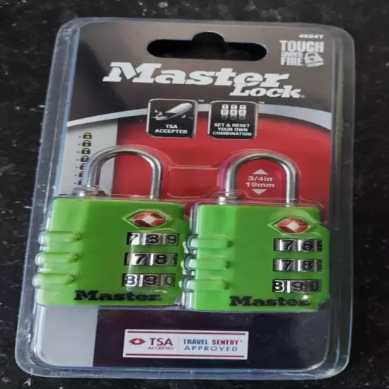 Master Lock 4684T - Set Your Own Combo - TSA Accepted Travel Luggage Locks