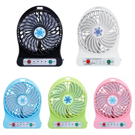 Portable Rechargeable LED Fan air Cooler Mini Operated Desk USB