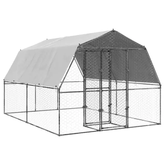 Tidyard Bird Cages 2 pcs with Roof and Door Galvanized Steel Portable I5B6