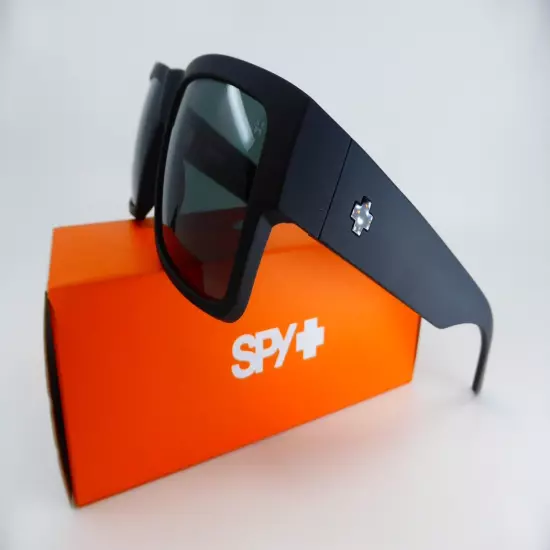 SPY+ Sunglasses CYRUS Matte Black - Happy Grey Green Lens - 673180374863