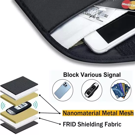 Faraday Bag RFID Signal Blocking Shielding Pouch Cell Phone Wallet Blocker