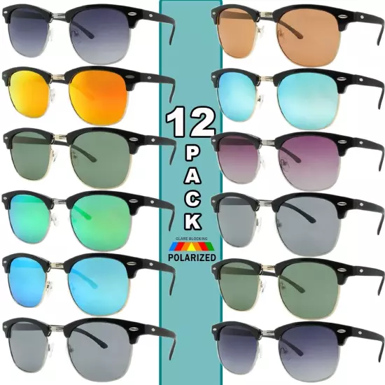 Polarized Sunglasses Classic Look Beach Lake Life Style New 12 Pack Bulk Lot Pol