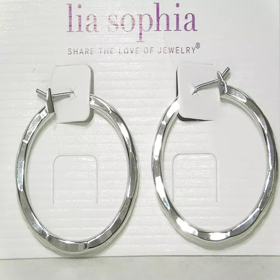 Beautiful Lia Sophia "TRENDCAST" Hoop Earrings, Silver Toned, NWT *VERY POPULAR*