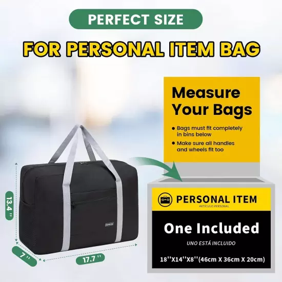 Personal Item Bag for Airlines - Foldable Travel Bag 18X14X8 Small Duffle Bag fo