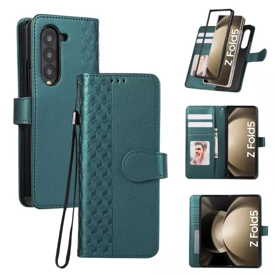 For Samsung Galaxy Z Fold6/Fold5/Fold4/3 Card Slots Folio Wallet PU Leather Case