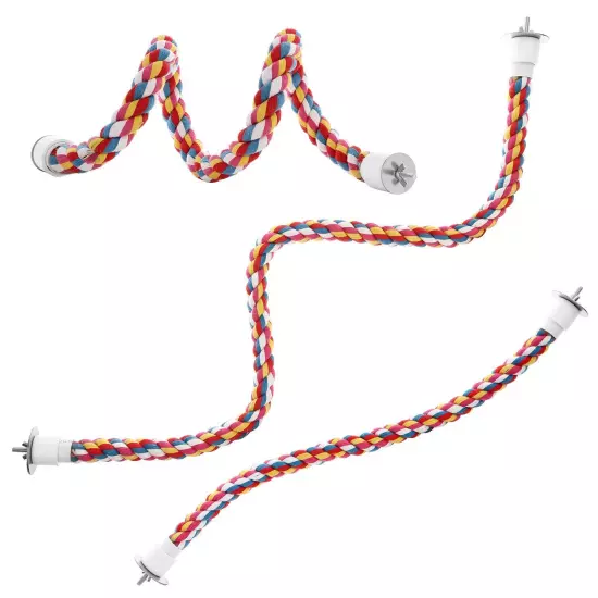 Bird Rope Perches,Parrot Toys 48 inches Rope Bungee Bird Toy (48 inches)[1 Pack]