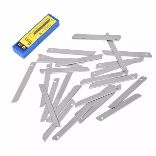 100 Pcs Snap Off 9mm Utility Cutter Razor Blades 30/60 Degree for OLFA Cutter