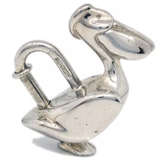 Hermes 1992 La mer Pelican Cadena Silver Small Good XX90144