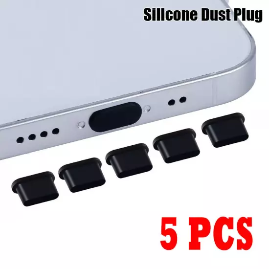 Dust Plug Type-c USB Charging Port Protector Silicone Cover For Smart 5pcs