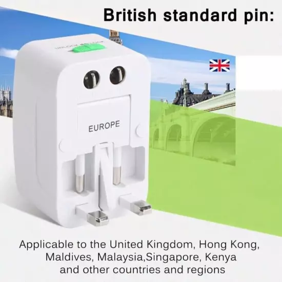 International Universal Travel Power Adapter Convertor Plug Power US/UK/AU/EU UK