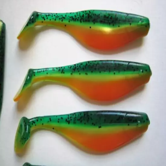 40 pack - 4" Paddle Tail Shad - FIRETIGER - Paddle Tail Swim Bait - USA