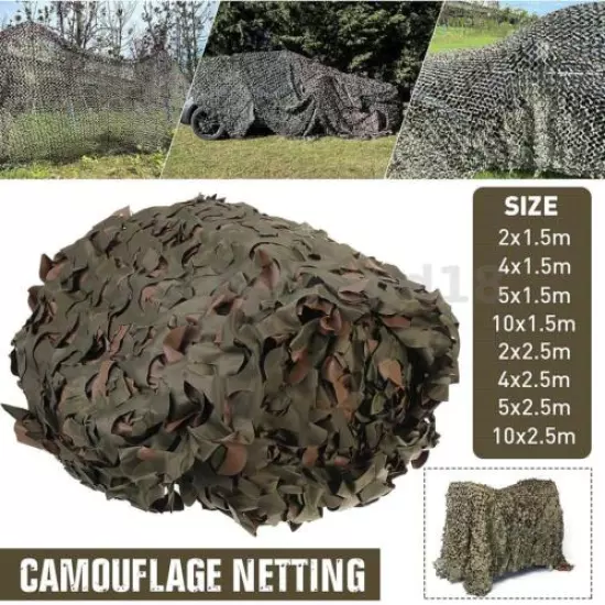 Military Camouflage Netting Hunting Camo Camping Army Net Woodland Desert Leaves