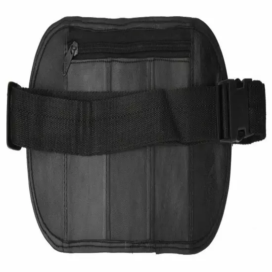 Black LEATHER FANNY BAG Waist Safe Money Belt Holder Bag