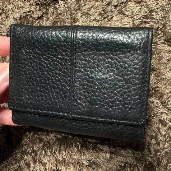 Cole Haan Men's Black 100% Genuine Leather Tri-Fold Wallet