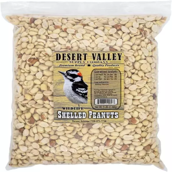 Desert Valley Shelled Peanuts, Premium All Natural Wild Bird and Wildlife Food f