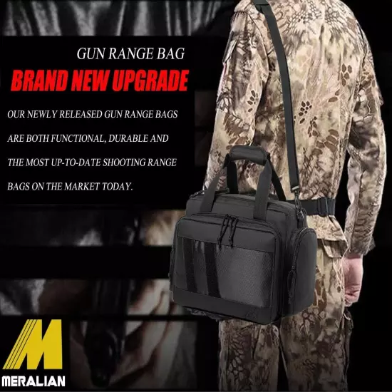 Range Bag -Tactical Gun Range Bag for Handguns,Pistols and Ammo.Padded Shooting