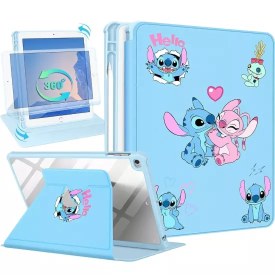 Trendy Cartoon Portable Electronic Device Cover 360° Rotating Folio Stand 