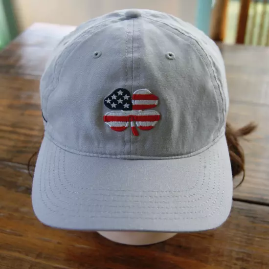 Black Clover Live Lucky Golf Hat Cap Top Golf Gray USA Flag Cap Strapback