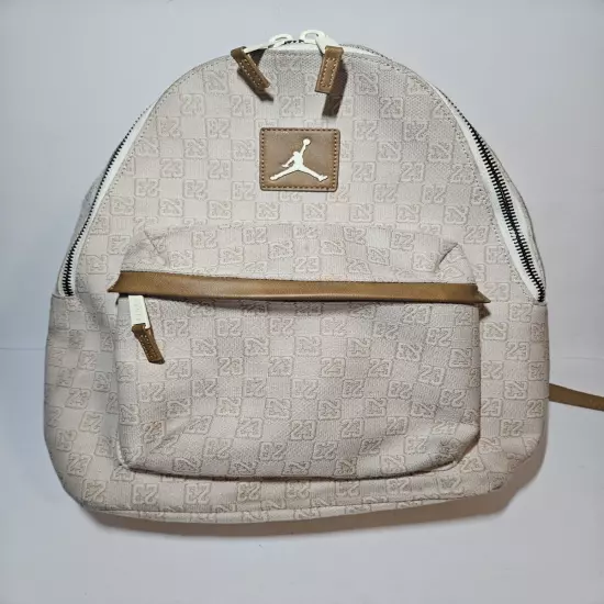 Air Jordan Backpack Full Size Laptop Unisex Monogram Brown Beige 