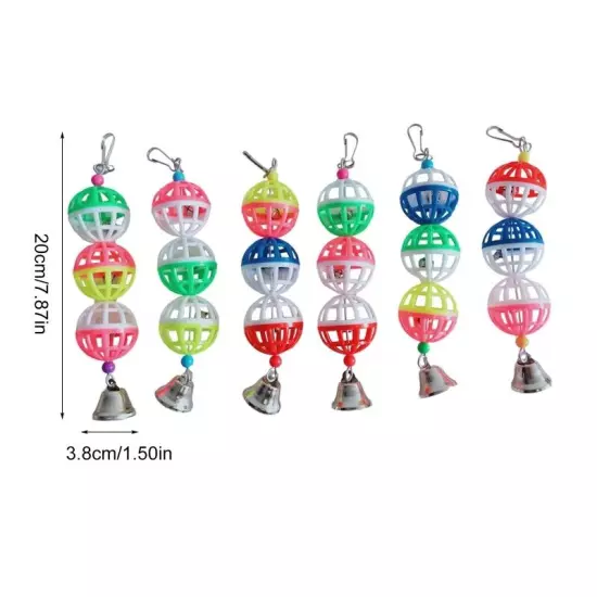 Colorful Pet Bird Chew Cage Toy for Parrot with Bells