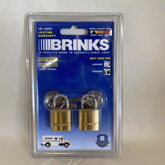 2 Pack Brinks Luggage Locks 20mm Solid Brass 101-20201, Packaging Varies