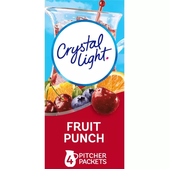 Crystal Light Sugar-Free Fruit Punch Low Calories Powdered Drink Mix 4 Count ...