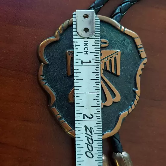 Vintage Solid Copper Thunderbird Bolo Tie