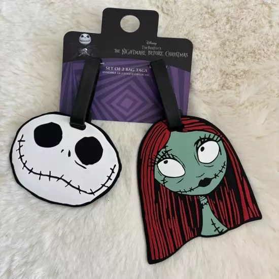 Disney Nightmare Before Christmas Jack And Sally Luggage Tags NWT