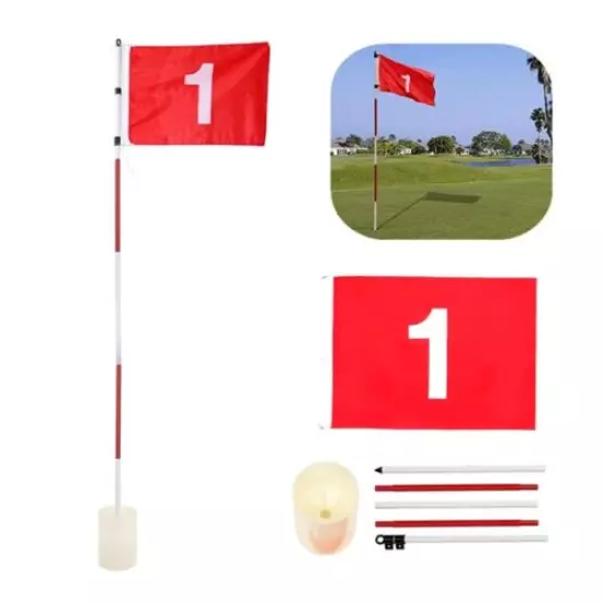 Golf Putting Flag Stick Golf Hole Pole Cup Pin Set withFlag Backyard Practice US