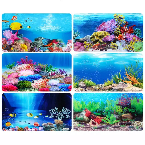 Fish Tank Background HD Aquarium Adorn 3D Landscape Sticker Paper Double Sided