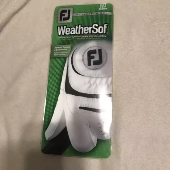 Footjoy FJ Weathersof Men's Golf Glove NEW White RIGHT Medium