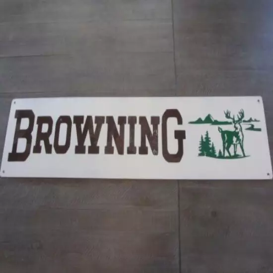 Vintage Browning Dealer Sign Gun RARE Ammo Antique Rifle Bullets Shells 10440