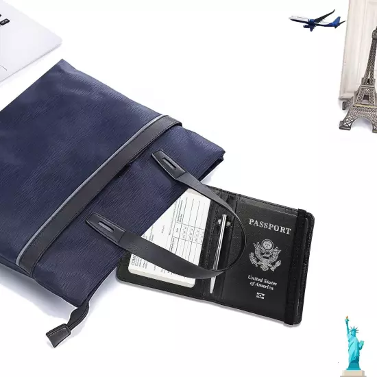 Slim Leather Travel Passport Wallet Holder RFID Blocking ID Card Case Cover US