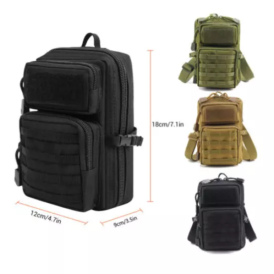 Tactical Molle Shoulder Bag Phone EDC Pouch Accessory Bag for Outdoor Hunting