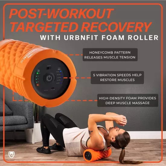 URBNFit Vibrating Foam Roller - Electric Muscle & Back Roller w/ 5 Speeds for...