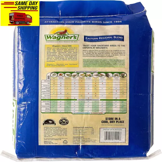 Wagner'S 62004 Eastern Regional Wild Bird Food, 20-Pound Bag