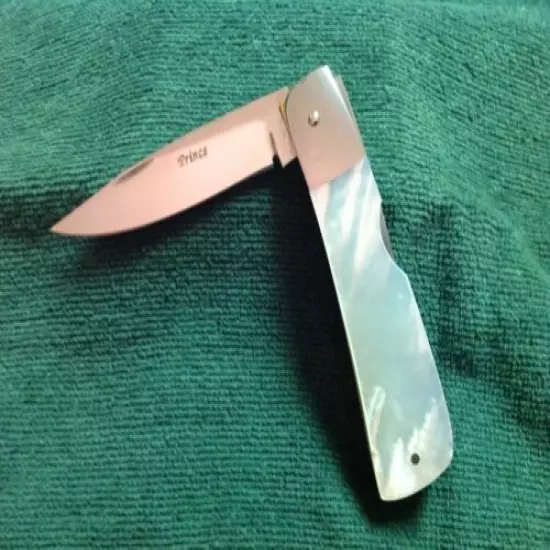 Custom Joe R Prince 3 3/4" Pearl Handle Folding Midpoint Lockback Knife