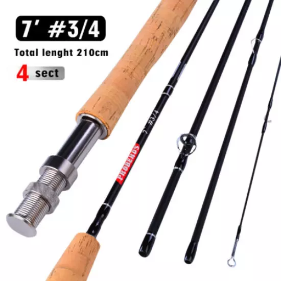 Fly Fishing Rod 7ft 3/4 5/6 7/8WT Graphite Fast Action Fly Rod Trout 4 Piece