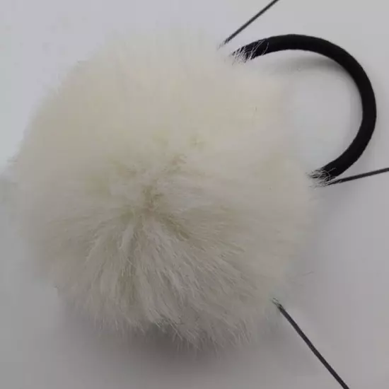 2/1PCS 6/5cm Fluffy Pompom Elastic Hair Ties Bobbles Fur Ball Ponytail Band