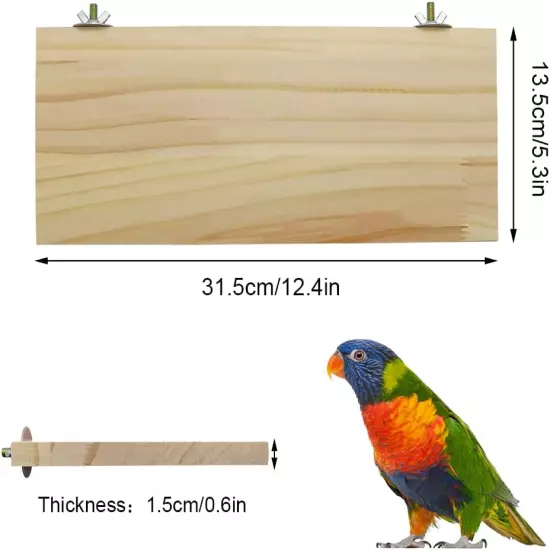 Parrot Bird Wood Perch Platform Large Stand Shelf for Birds Budgie Parakeet Coc